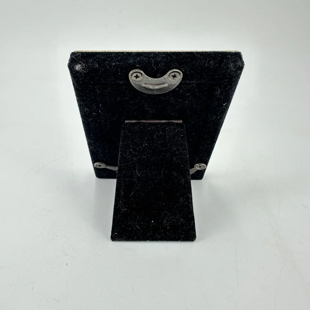 Vintage Style Cobalt Blue Gold‎ Enamel Miniature Picture Frame 2x3 Ornate